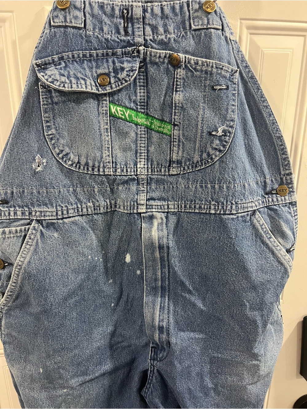 KEY Denim Blue Men's Relaxed Carpenter Jeans Overalls